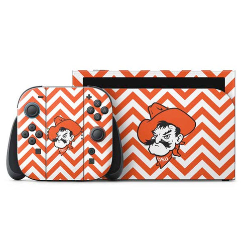 Oklahoma State University Chevron Print Nintendo Switch 2 (2025) with Joy-Con Skin